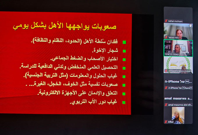 أهالي طلاب المدارس الإعدادية والثانوية في جلجولية يشاركون في محاضرة  حول دور الأهل في تربية الأبناء في جيل المراهقة